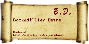 Bockmüller Detre névjegykártya